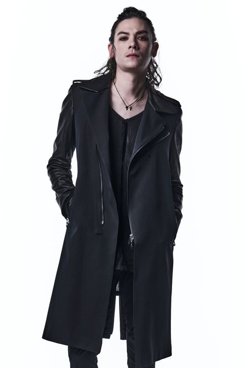 LeatherCombiLongRiders ライダースジャケット W-Cloth&CowHide / Black 【kiryuyrik】