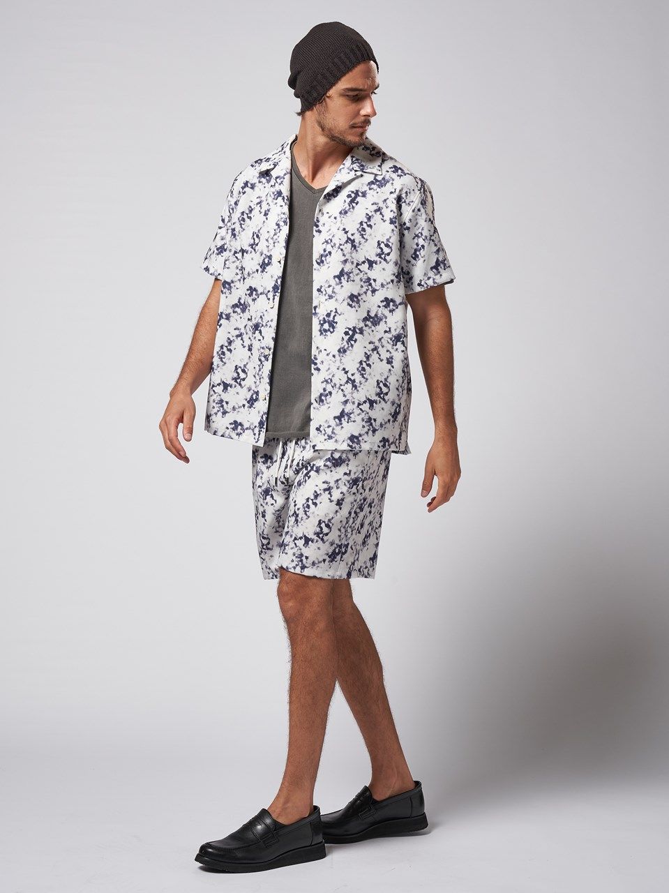 《予約品》 patterned s/s shirt / ハワイアンシャツ / ブラック