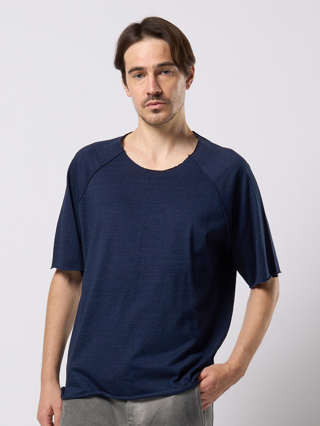 【予約品 9月23日(火) 締切】vintage loose pin-tuck S/S / ヴィンテージ ルーズピンタック ショートスリーブ / インディゴ