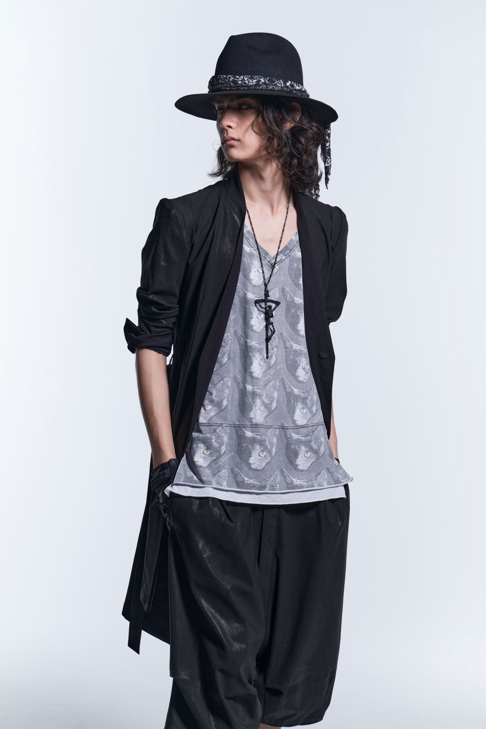 《予約品7/31締切》コラボ Collarless Flare Jacket / Black【BLACK HONEY CHILI COOKIE × kiryuyrik】12月入荷予定