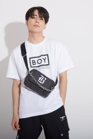CHAIN DESIGN SHOULDER BAG / ブラック 【BOY LONDON】