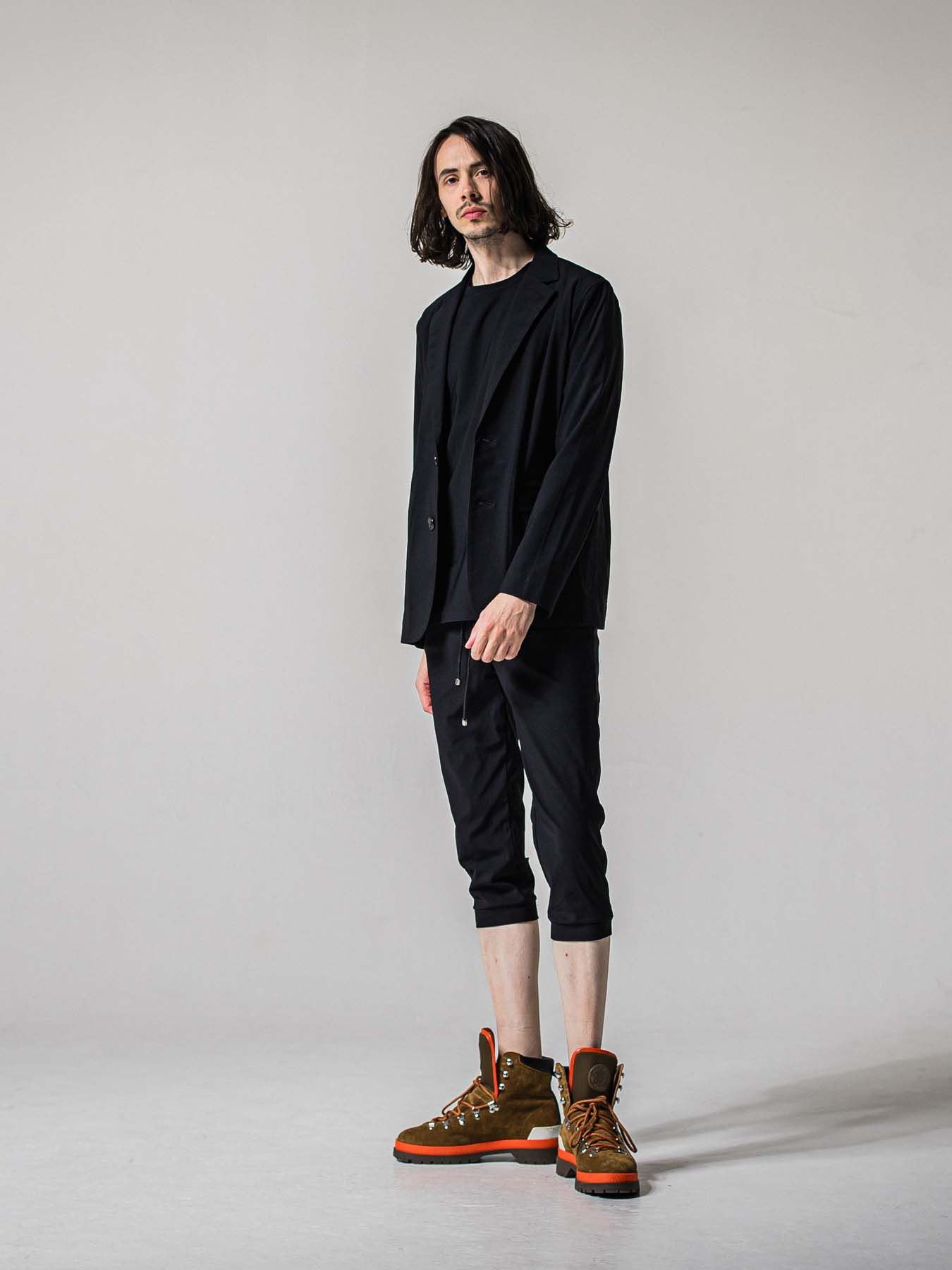 【予約品 11月16日(日) 締切】GARY LOOSE JACKET / ルーズフィット ジャージ テーラードジャケット / ナイロンブラック