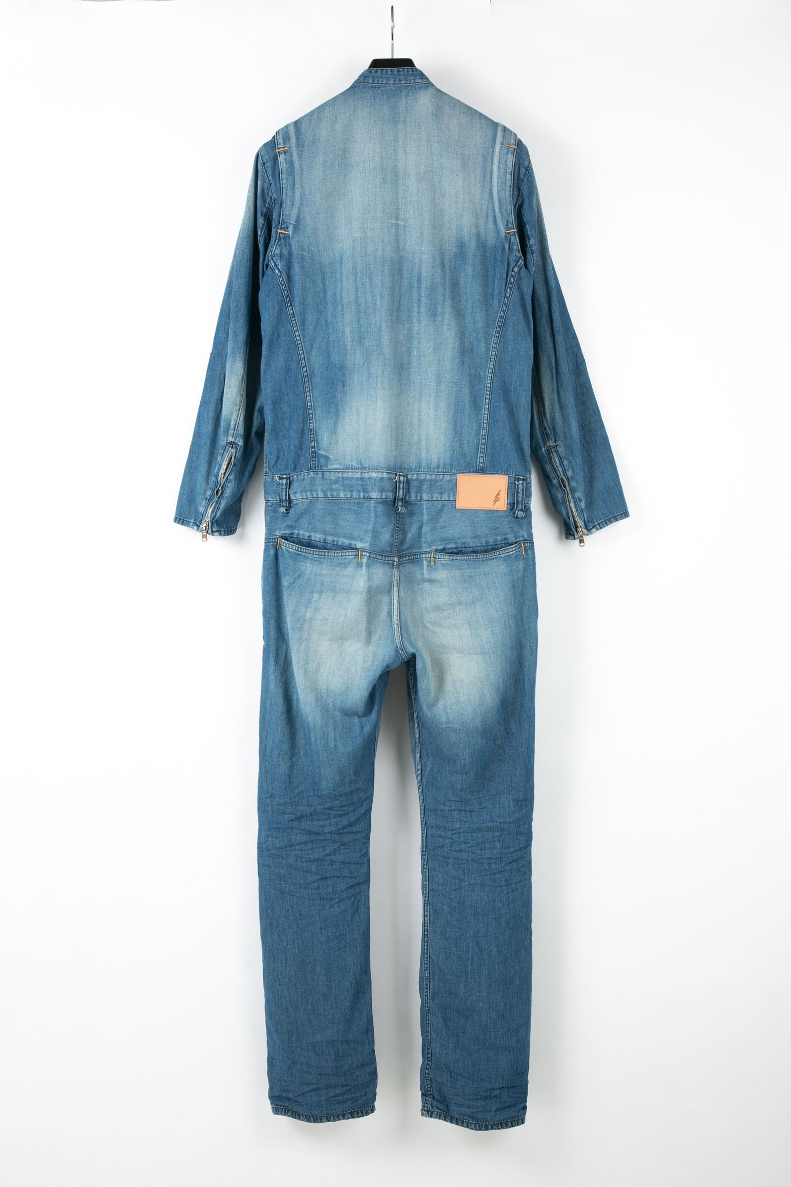 予約品5.3oz オーガニック コットン デニム BULLET シングルライダース カバーオール / INDIGO 【STRUM】 10月入荷予定