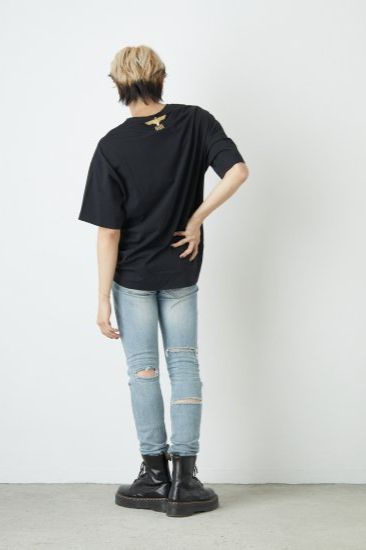 RHINESTONE BIG EAGLE T-SHIRTS/ ブラック 【BOY LONDON】
