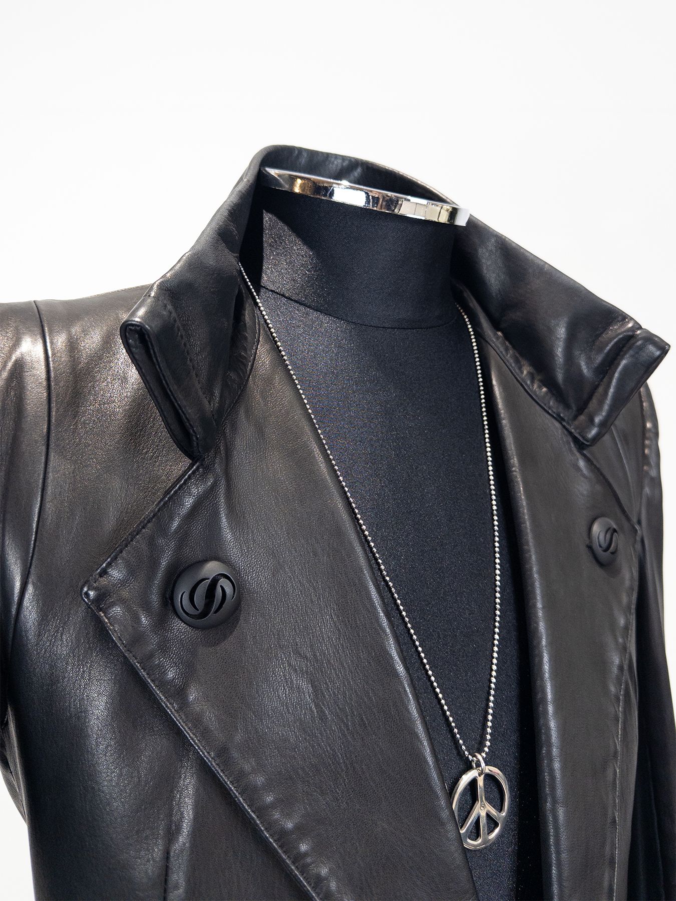 【予約品 4月26日(日) 締切】《Costume Line》Eco Horse Hide Lace Up Flare Jacket / エコホースレザー レースアップ フレアジャケット / ブラック