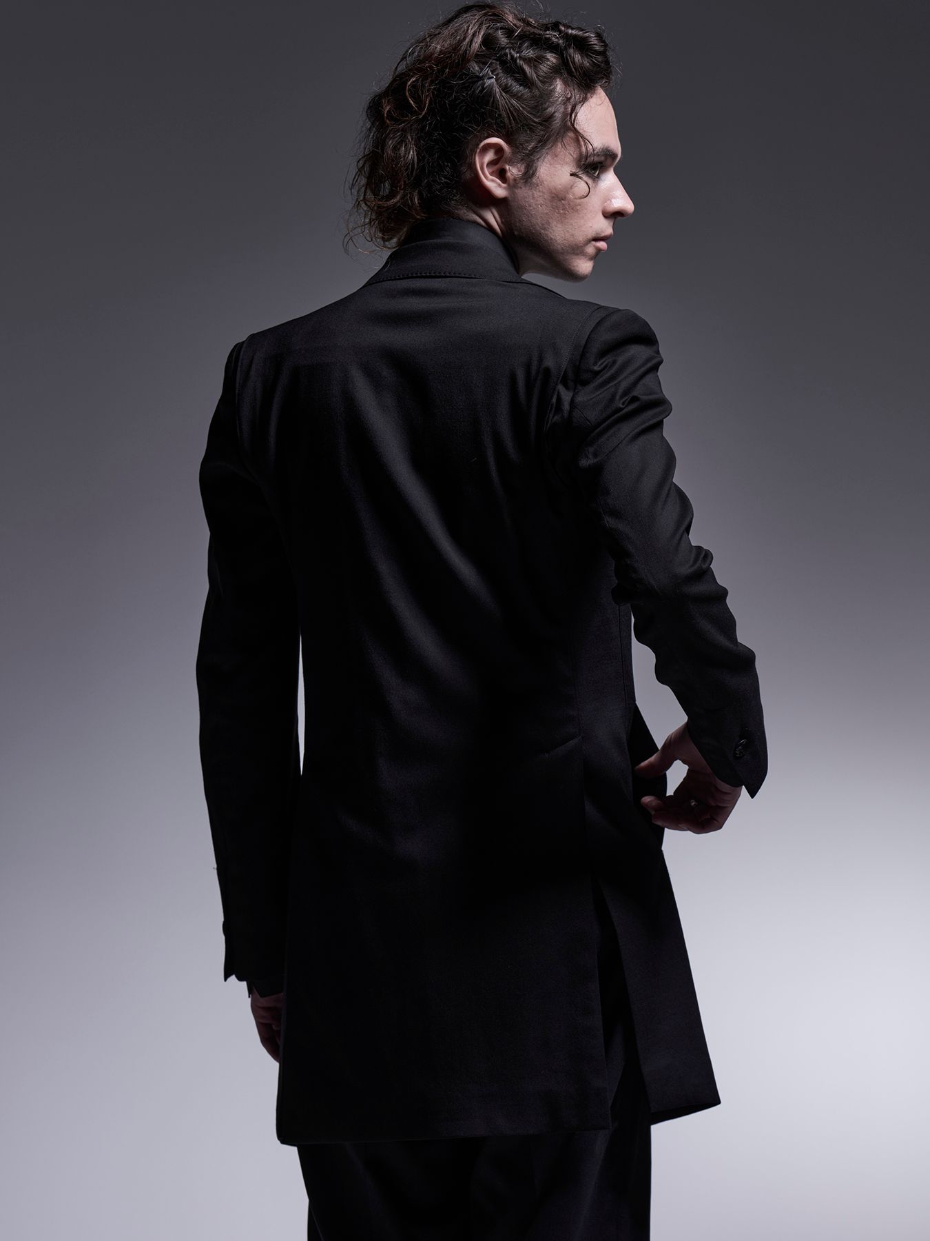 【予約品 7月13日(日) 締切】Long Peaked Jacket / ロングピークドラペルジャケット / ブラック