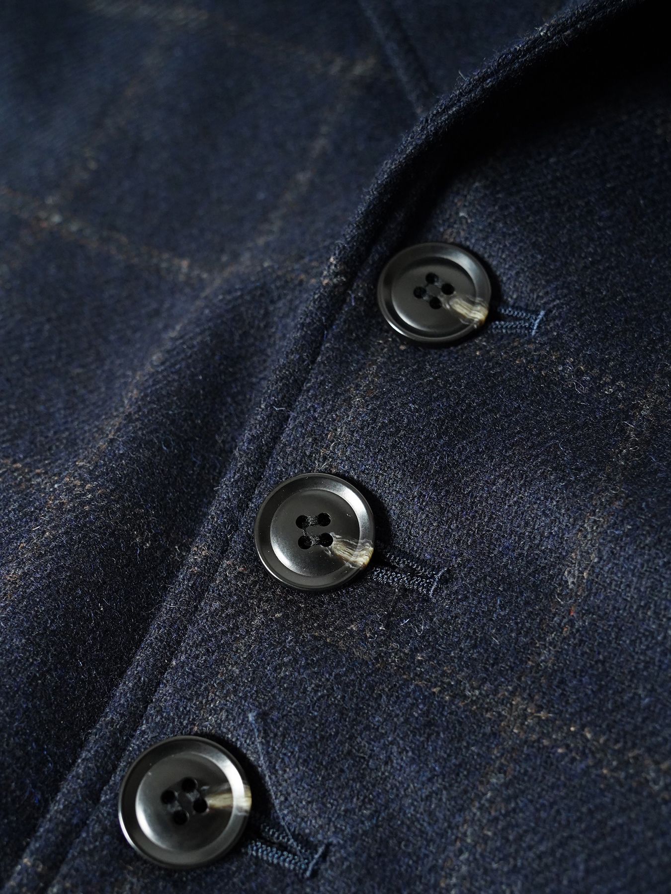 【予約品 7月5日(日) 締切】PEAK-JACKET windowpane / ウィンドーペイン ウールジャケット / ネイビーチェック