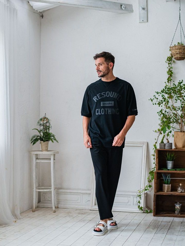 《予約品3月3日18：00締め》 college half sleave / ハーフスリーブT / ブラック