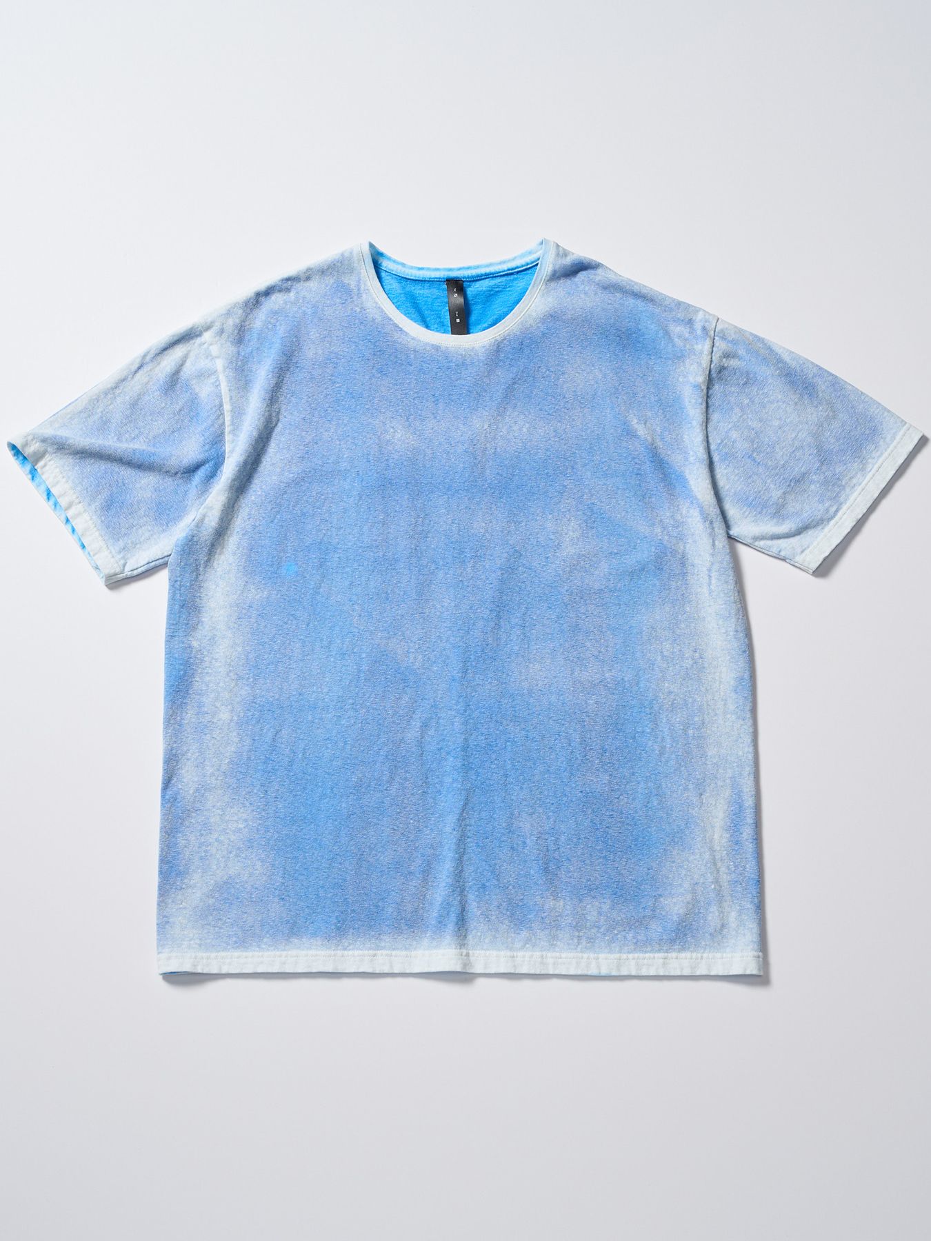 【予約品 1月25日(日) 締切】back-spray dye S/S / バックスプレー加工 ショートスリーブ / フェードブルー