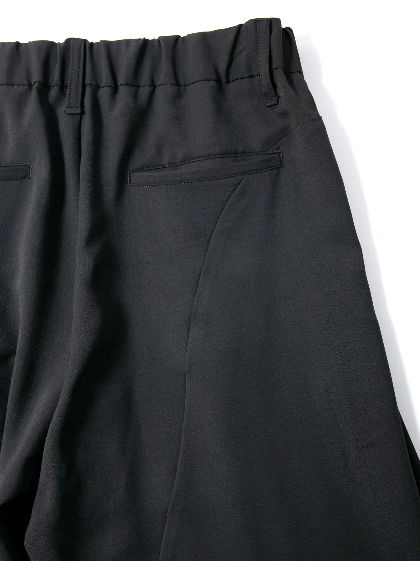 ワイドパンツPolyester Stretch Twill Barrel Wide Pants / ポリエステル ストレッチ ツイル バレル  / ブラック