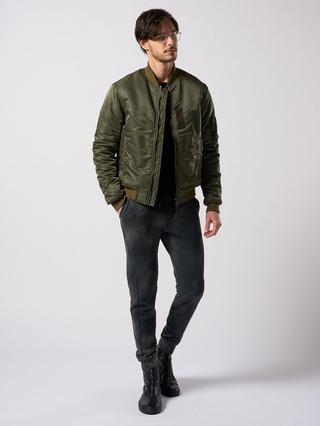 【予約品 4月19日(日) 18時締切】fade switching rib sweat pants / フェードスイッチング リブスウェットパンツ / フェードブラック