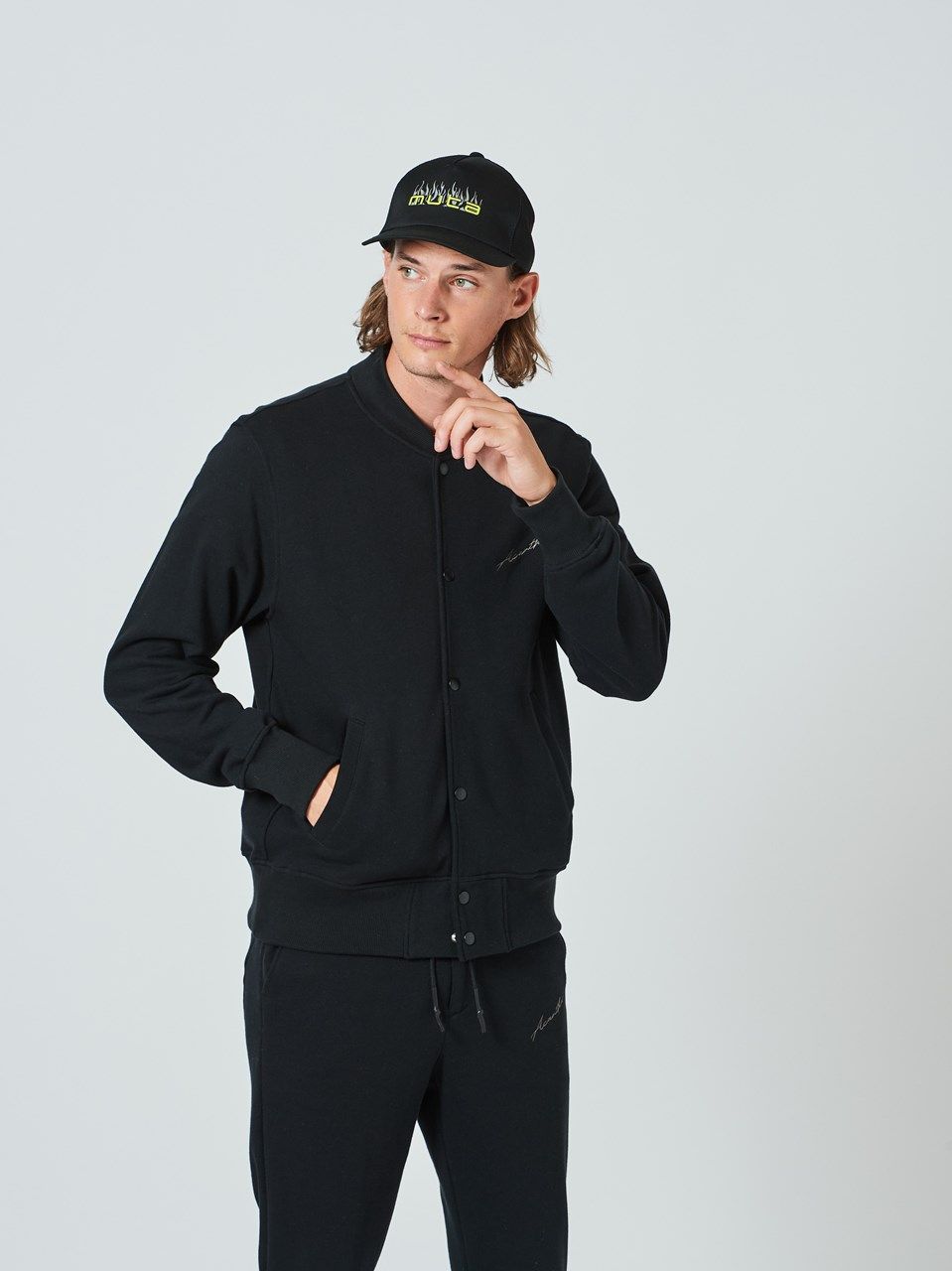 (予約品2023年10月19日18時締め) Sweat Varsity Jacket / スウェットスタジャン / ブラック