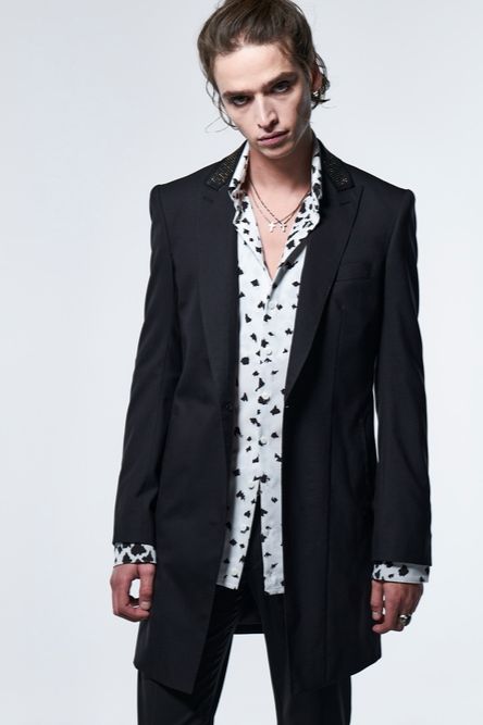 《予約品》スタッズ NailStudsCollarLongJacket / ブラック 【kiryuyrik】 2023年3月以降入荷予定