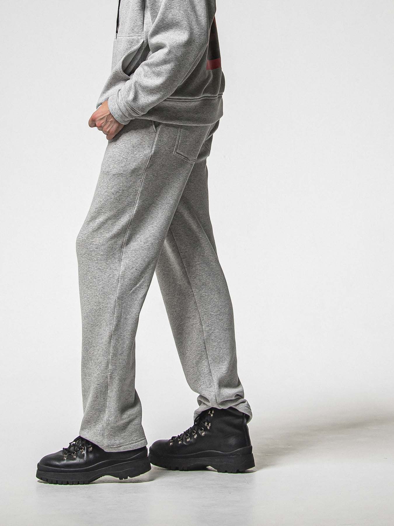 【予約品 8月31日(日) 締切】 VELOURS FLEECE WIDE TUCK PANTS / ベロアフリース ワイドタックパンツ / グレー