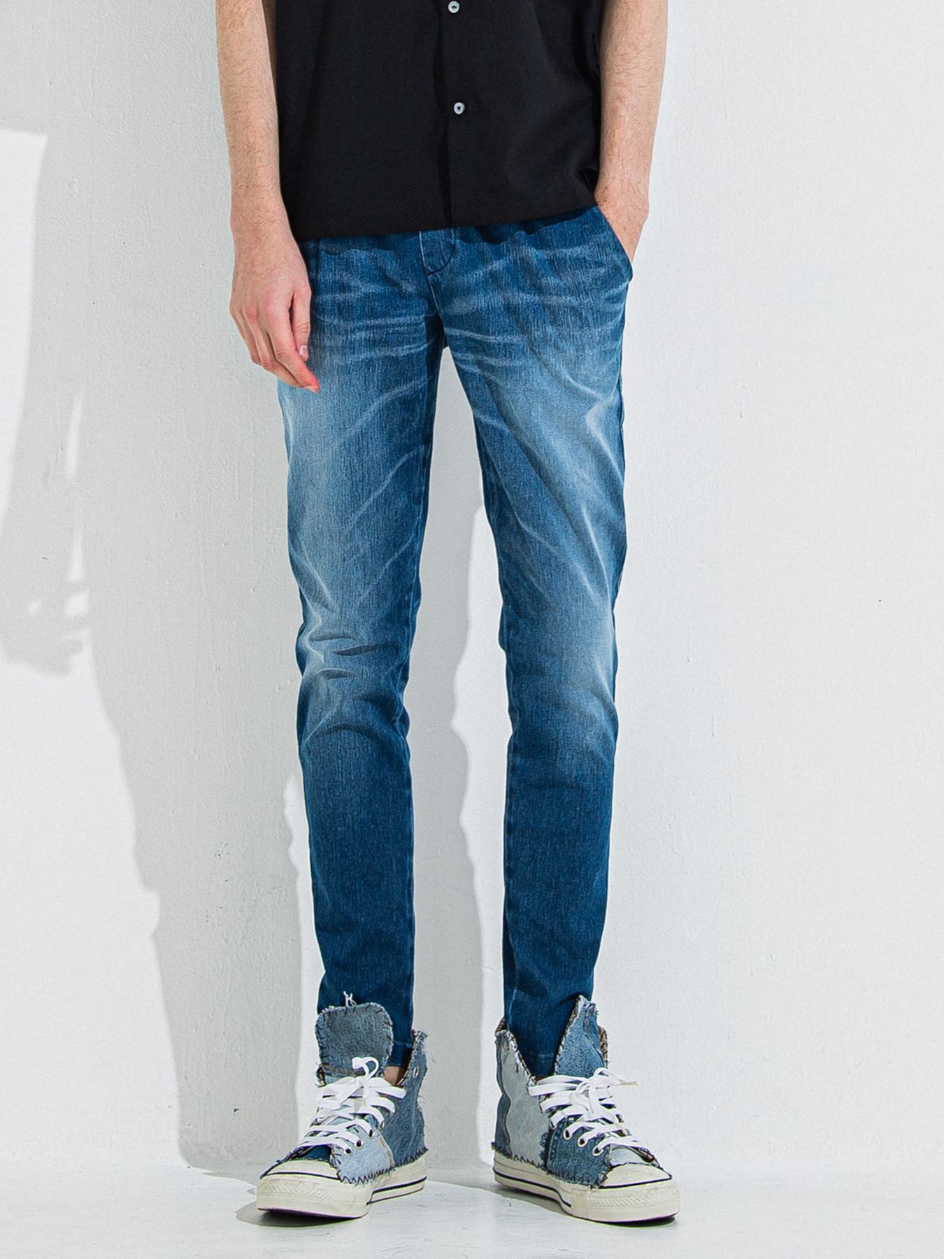 【予約品】DENIM JERSEY CHRIS EASY TUCK PT / デニムジャージクリスイージータックパンツ / ダーク
