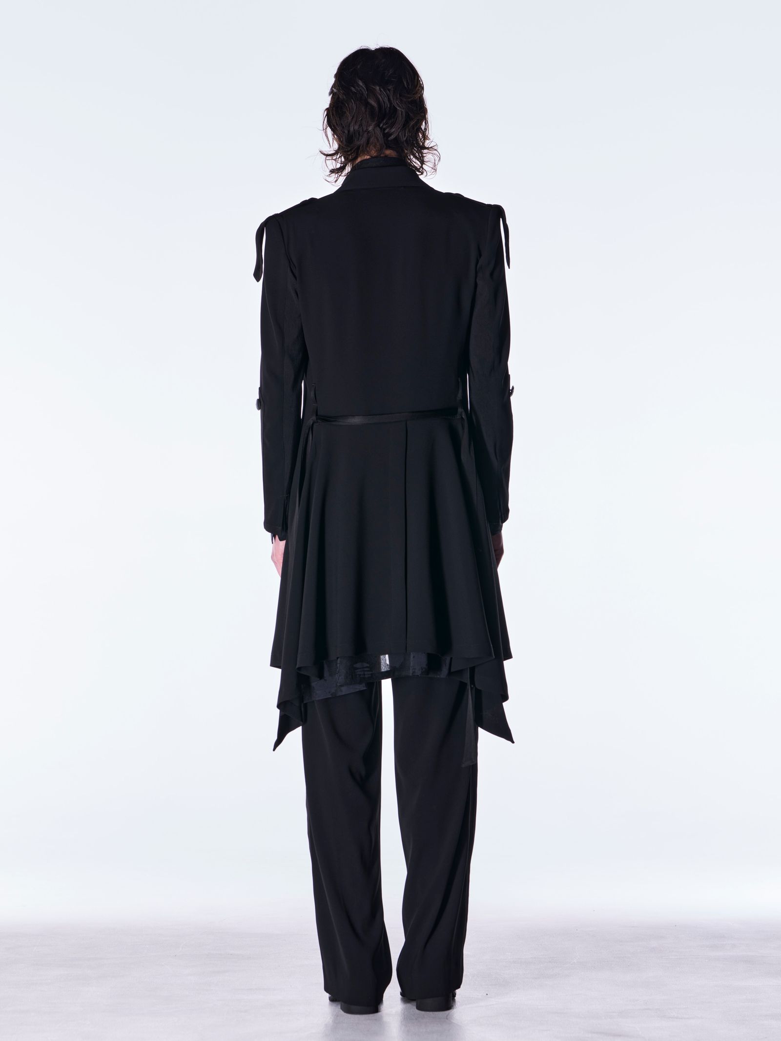 【予約品 6月29日(月) 締切】Back Satin Wide Slacks / ワイドスラックス / ブラック