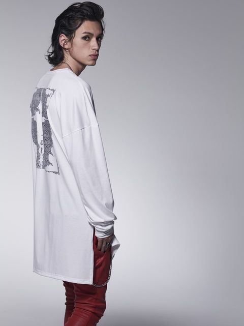 《予約品》 LooseCrewNeckT-Shirt / バックプリントクルーネックTシャツ / ホワイト 【kiryuyrik】 8月以降入荷予定