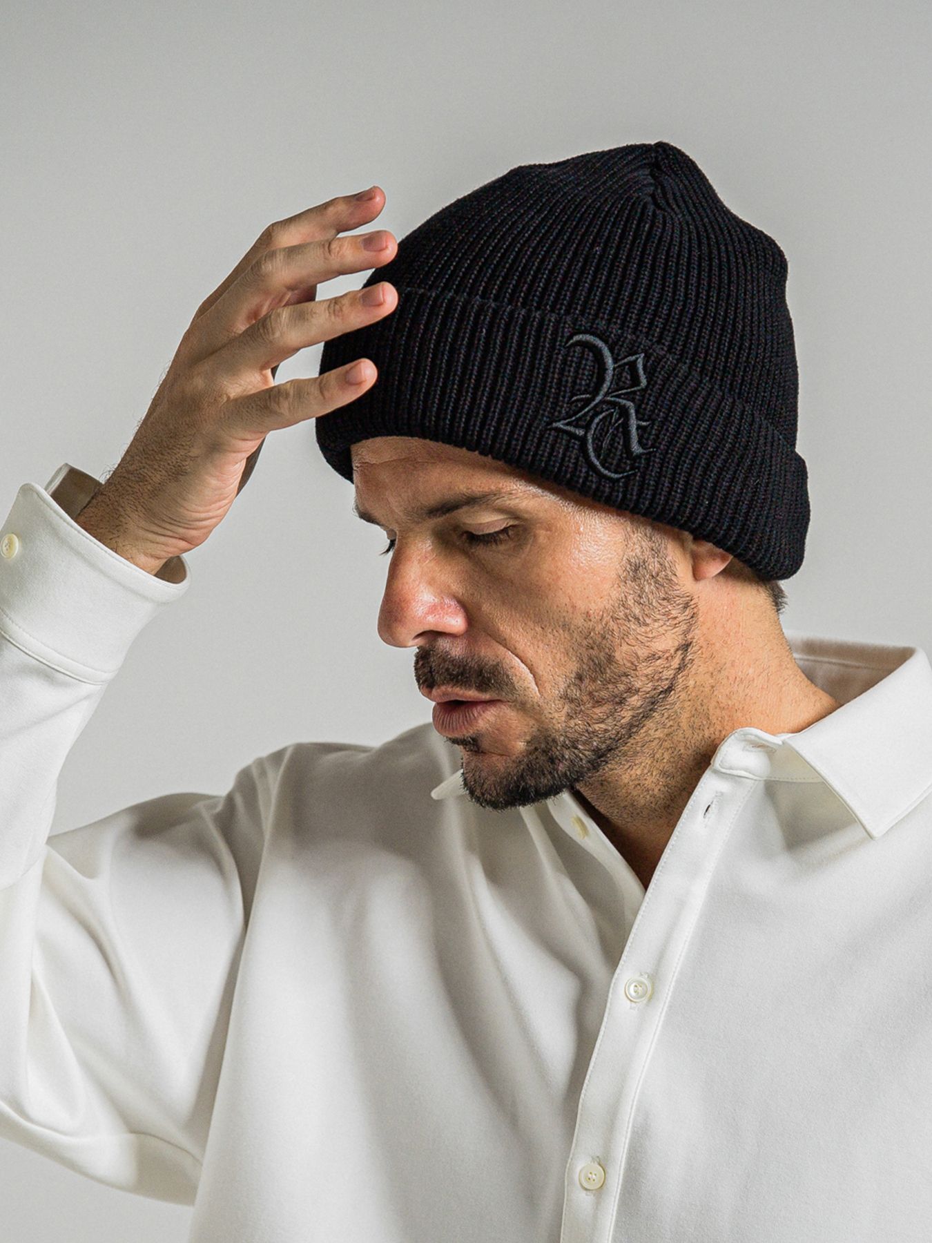 【予約品 9月6日(日) 締切】COTTON KNIT CAP / コットン ニットキャップ / ブラック×ブラック