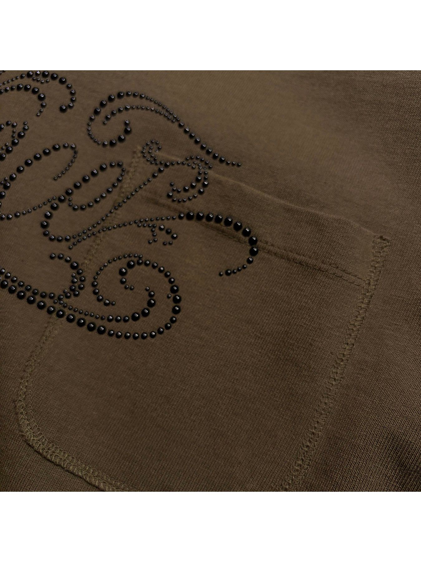 【予約品 3月9日(月) 18:00 締切】POCKET L/S T PEACE / Peace メタルスタッズ ポケット ミドルハイネックロンT / カーキ