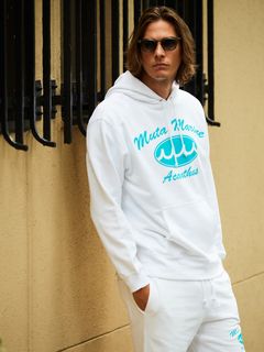 (予約品2023年10月19日18時締め) muta Script Logo Hooded Sweatshirts / フードスウェット / ホワイト 【Acanthus×muta】