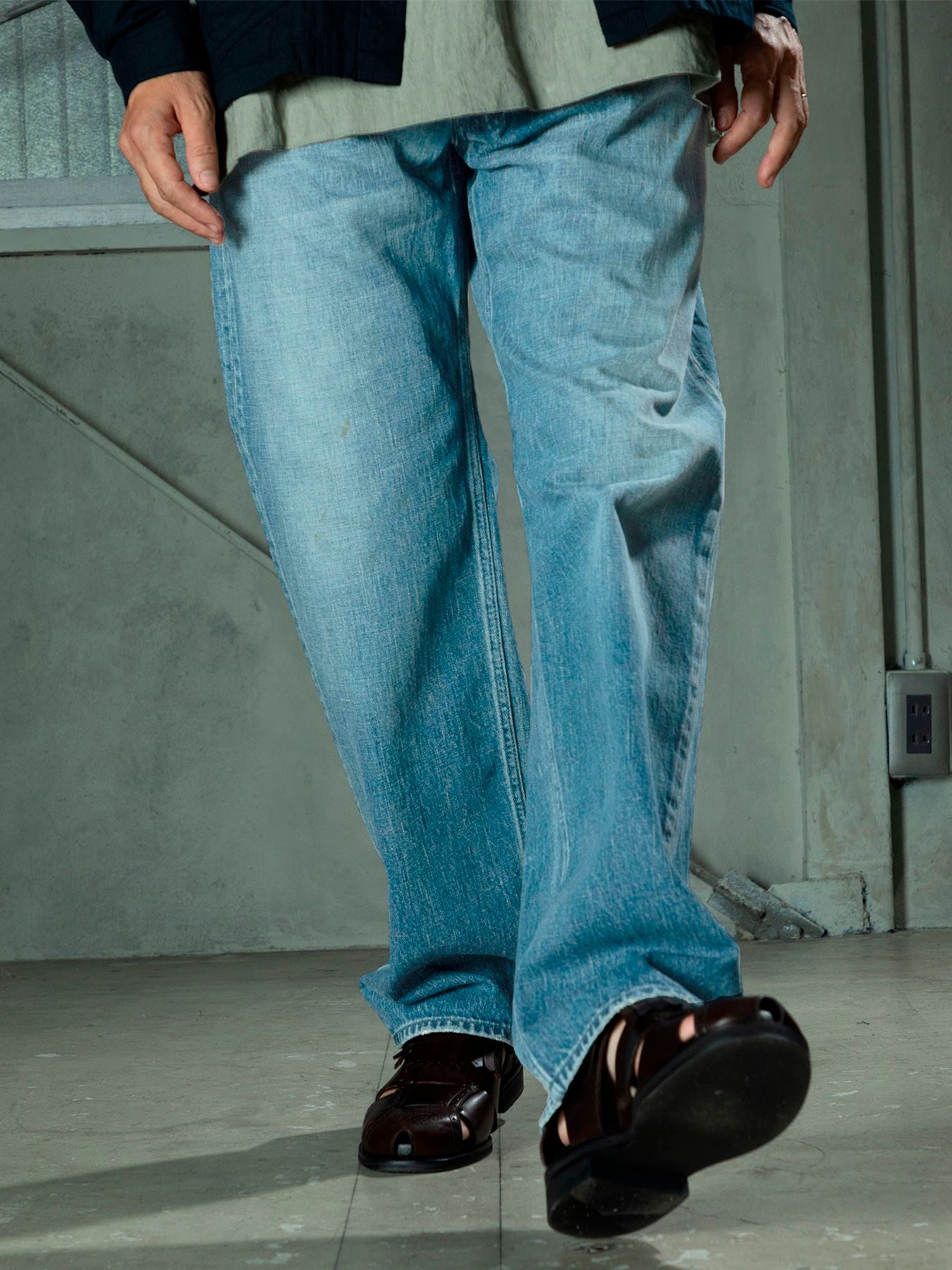 【予約品 11月9日(月) 締切】TRADITIONALDENIM Used / トラディショナルデニム ユーズド加工 / 淡色 インディゴ×ネイビーステッチ