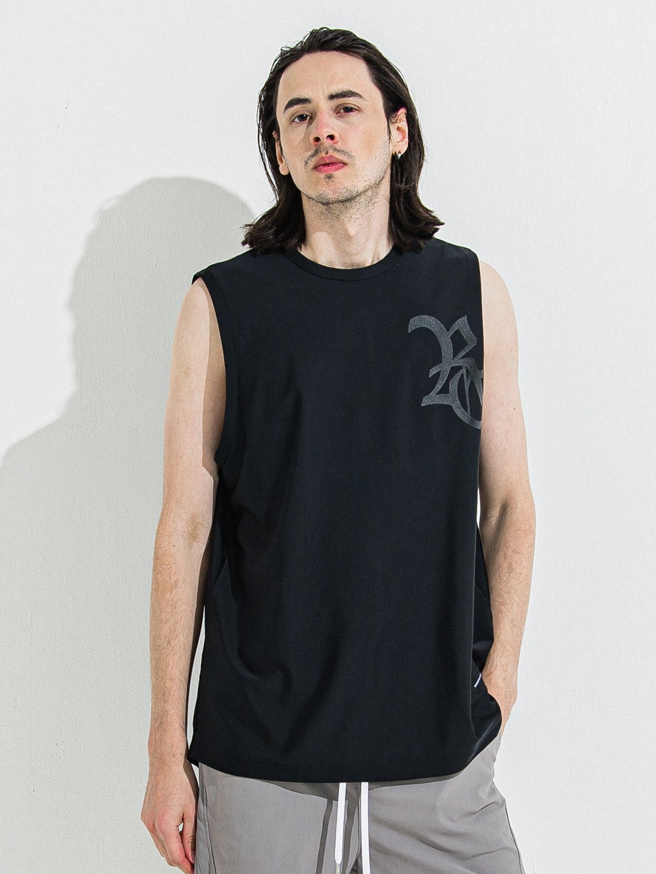 【予約品 】RASH OVER NO SLEEVE / ラッシュガード オーバーサイズノースリーブ / RCブラック
