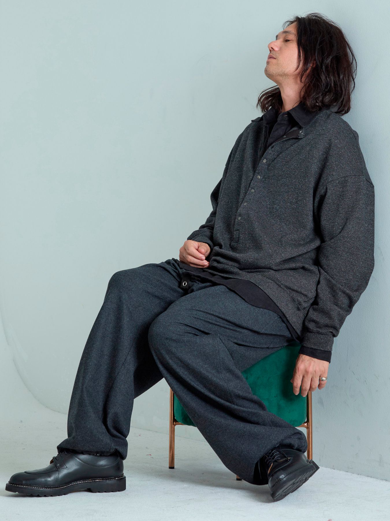 【予約品 】Deepfront / カットソー / 杢チャコール