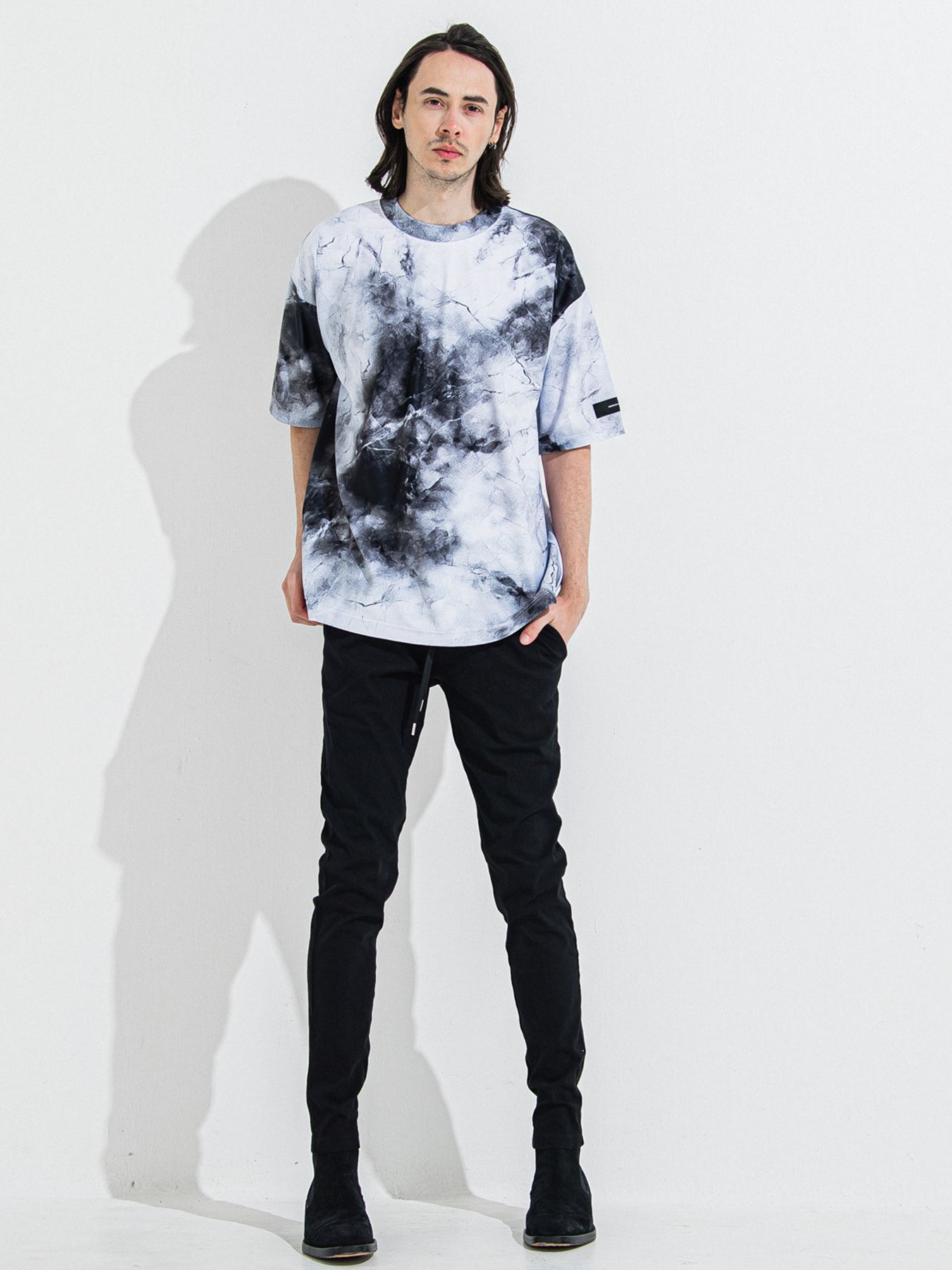 【予約品 】DENIM JERSEY CHRIS EASY TUCK PT / デニムジャージクリスイージータックパンツ / ブラック