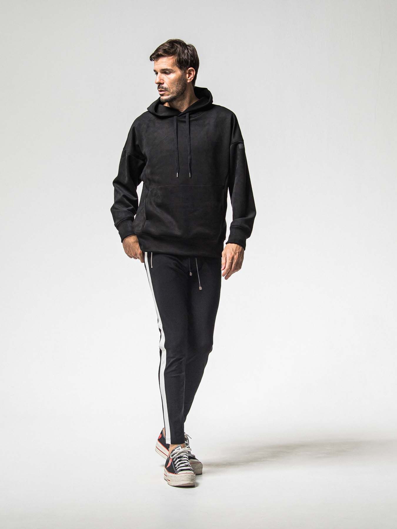 【予約品 8月31日(日) 締切】SUEDE LOOSE HOODIE / スウェード ルーズフーディ / ブラック
