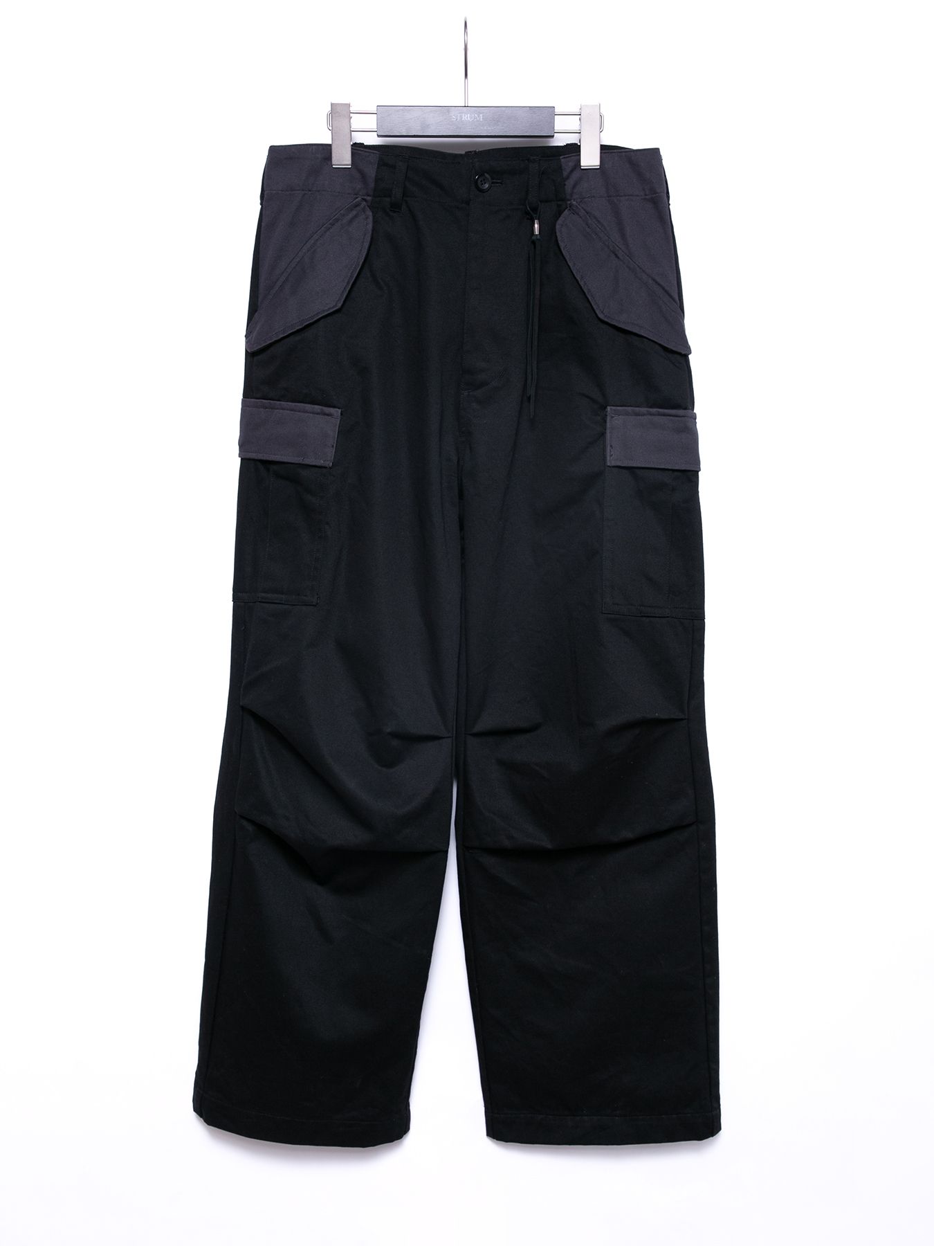 【予約品 4月6日(月) 締切】Cotton High-count Chino cloth Cargo Pants / コットン ハイカウント チノクロス カーゴパンツ / ブラック