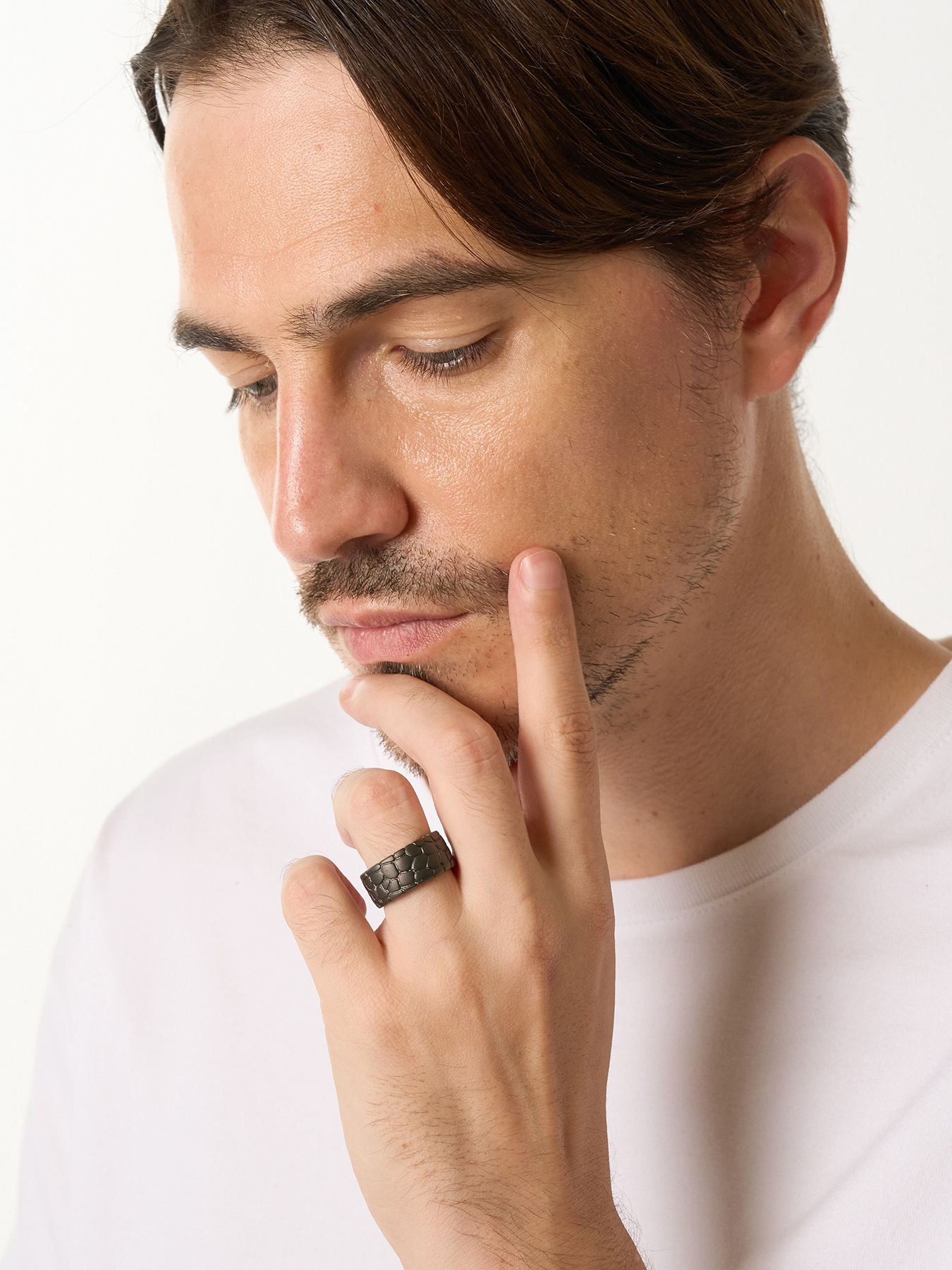 【予約品 9月23日(火) 締切】IVXLCDM ×wjk  croco pattern middle ring / クロコパターン ミドルリング / ブラックコーティング