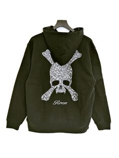 LEOPARD SKULL PK / 長袖パーカー / ブラック 【Roen】