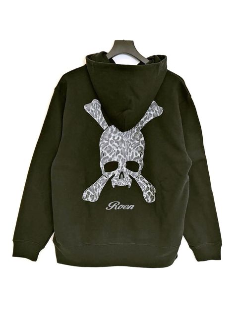 LEOPARD SKULL PK / 長袖パーカー / ブラック 【Roen】