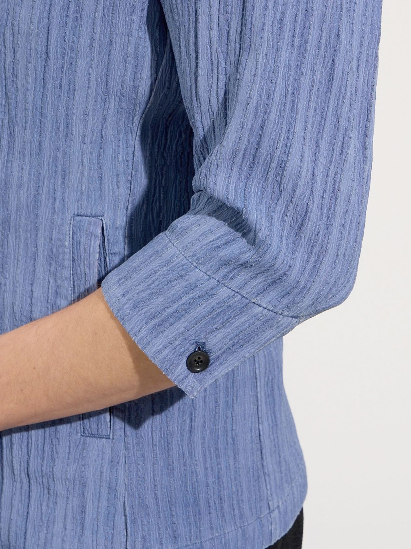 カラープリーツ7分袖ジャケット / ライトグレー【HIDEAWAYS NICOLE】