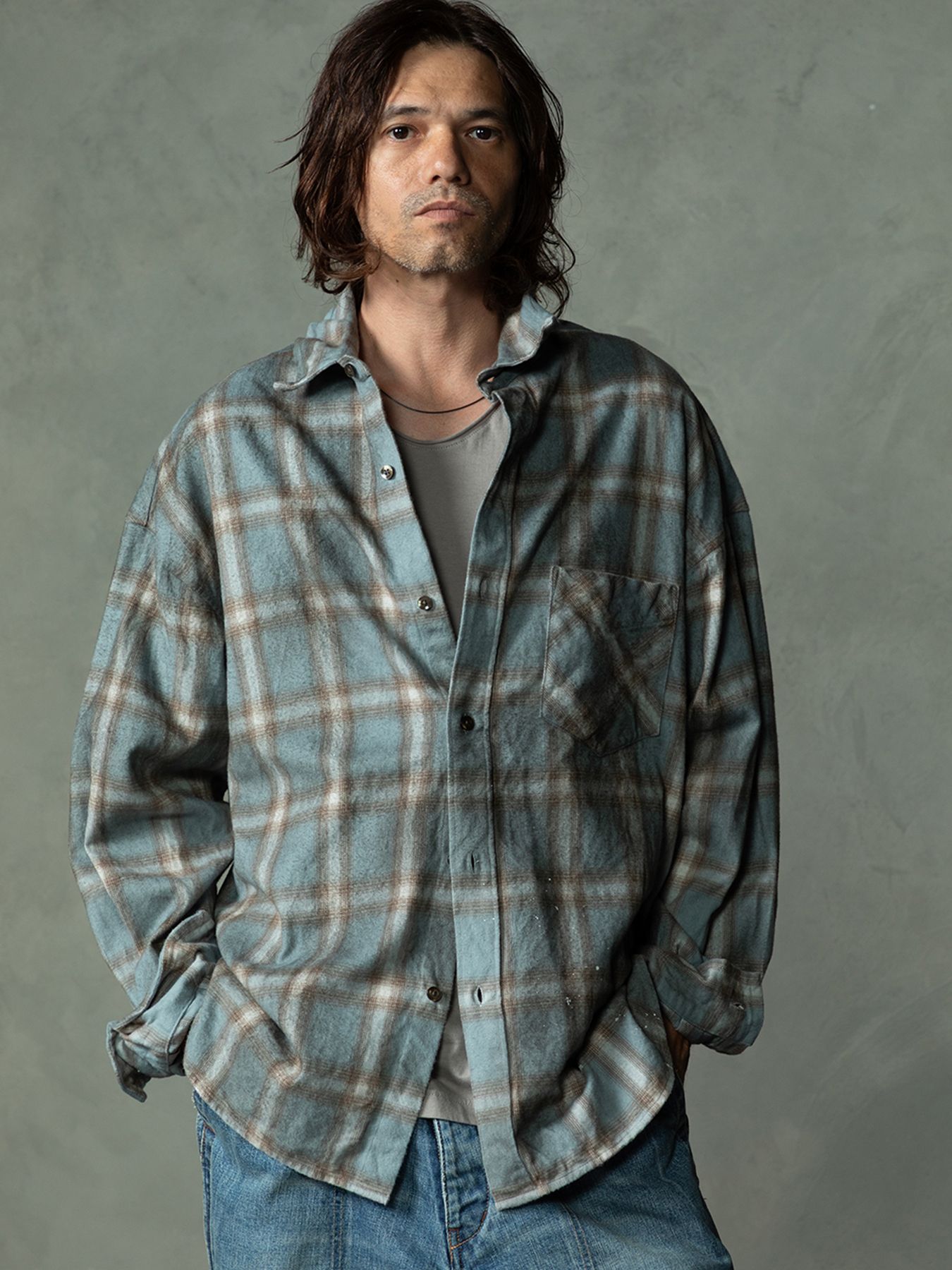 【予約品 7月5日(日) 締切】HAZE FLANNELSHIRTS dirty / フランネルチェックシャツ / ダーティーサックス