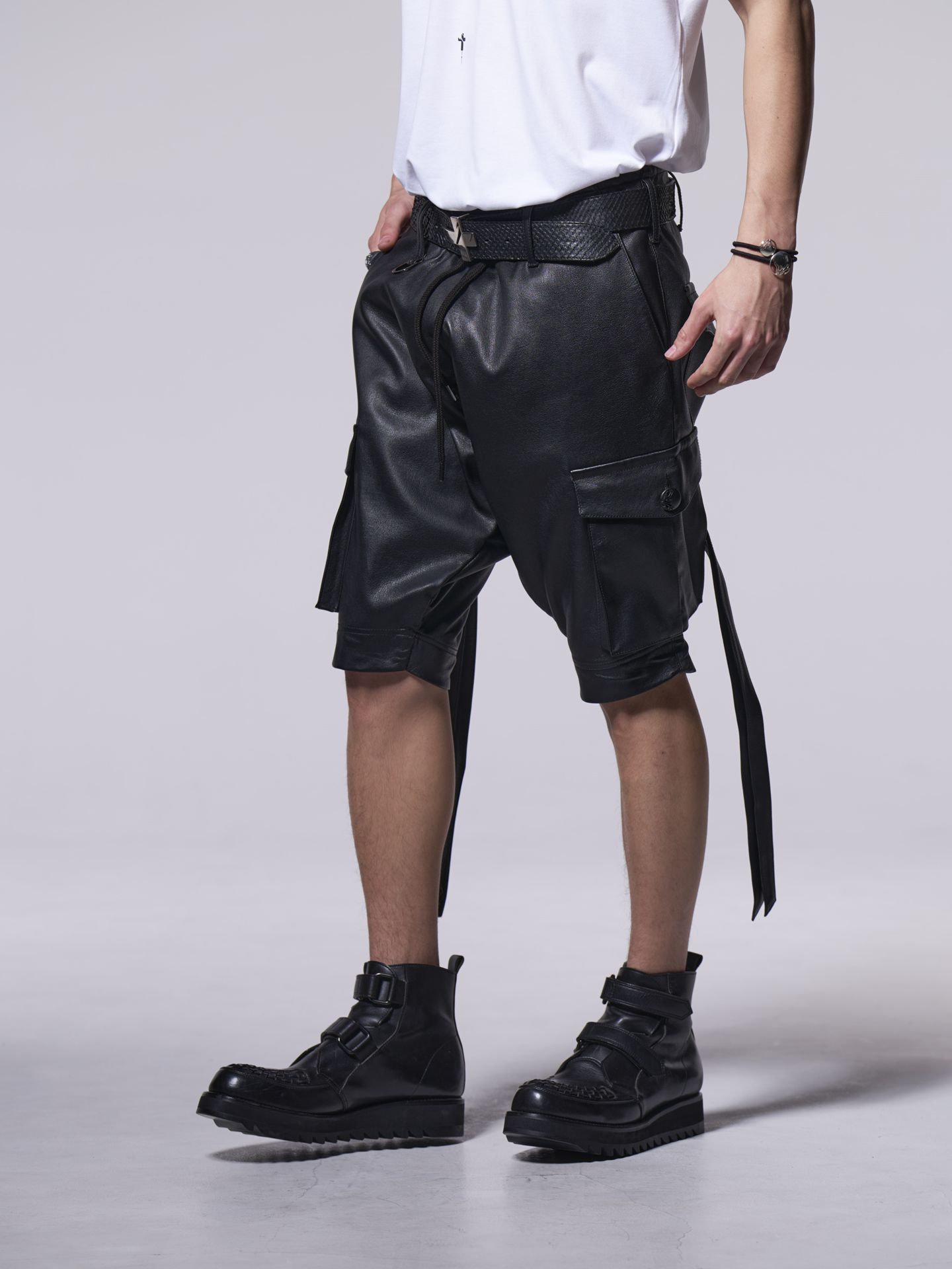 《予約品》 LeatherSarouelPants / レザーサルエルパンツ / ブラック