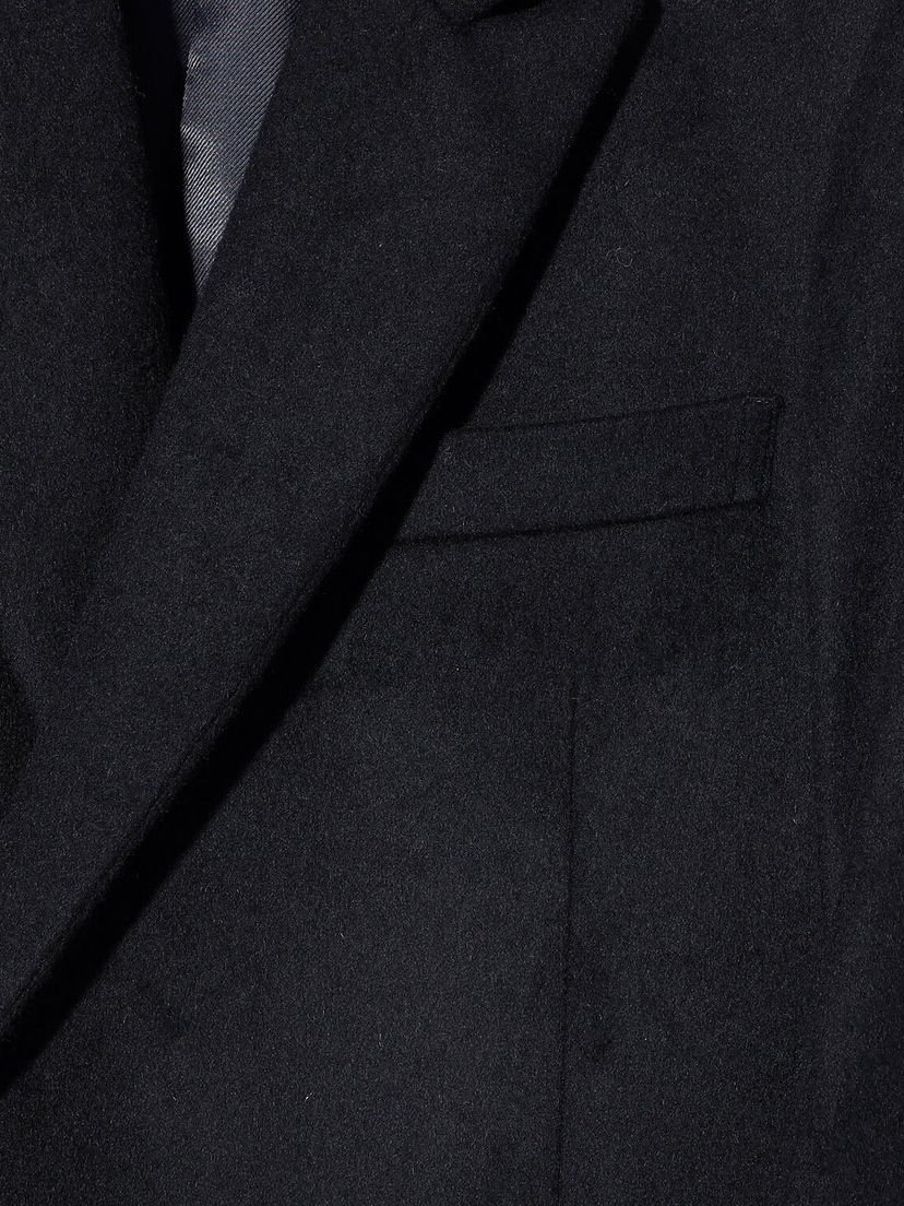 Lamb Beaver wool Semi-double Long Chester Coat / ブラック 【ys Yuji SUGENO】