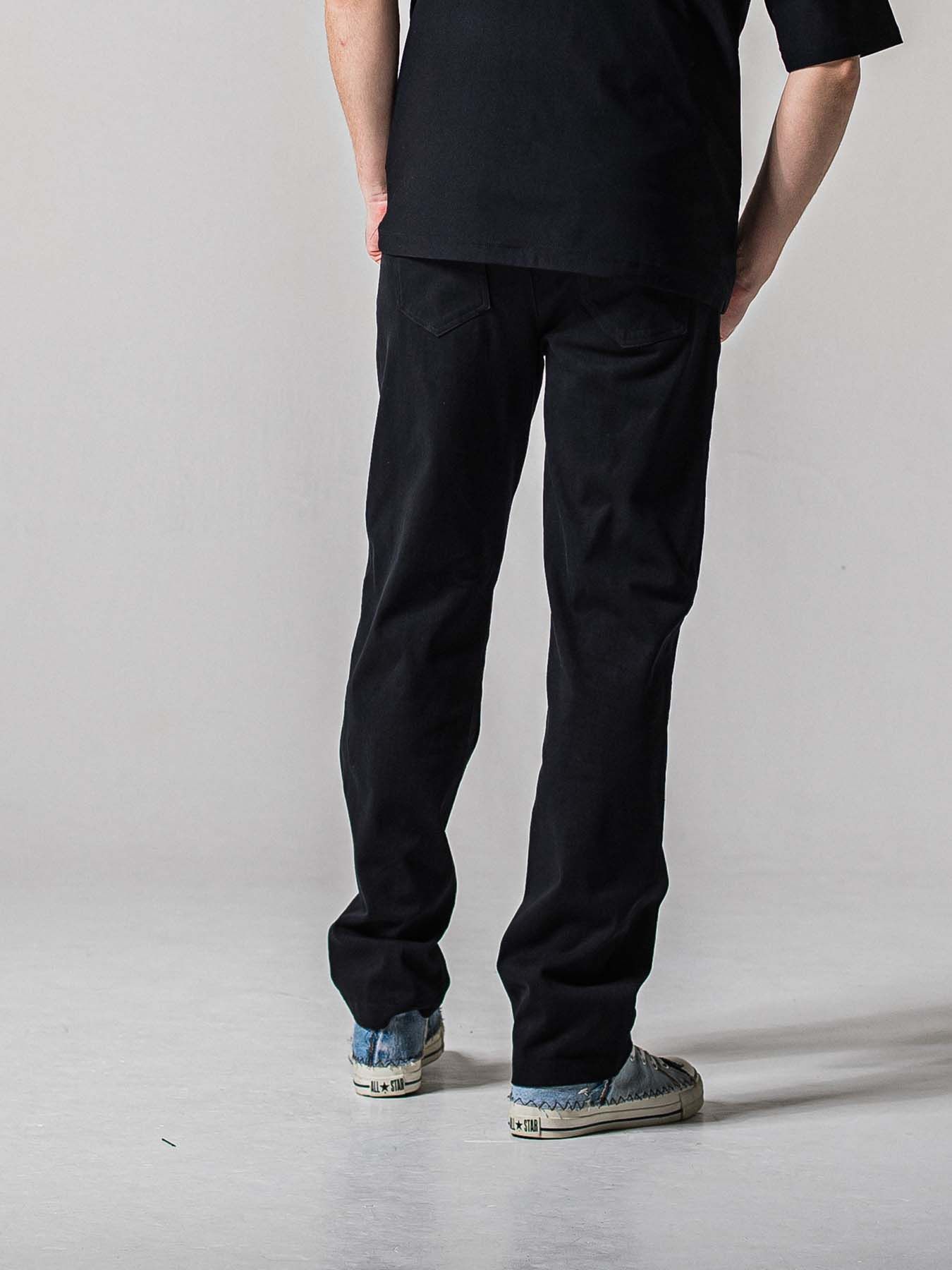 【予約品 11月16日(日) 締切】DENIM JERSEY WIDE PT / デニムジャージ セミワイドシルエット ワンタックイージーパンツ / ブラック