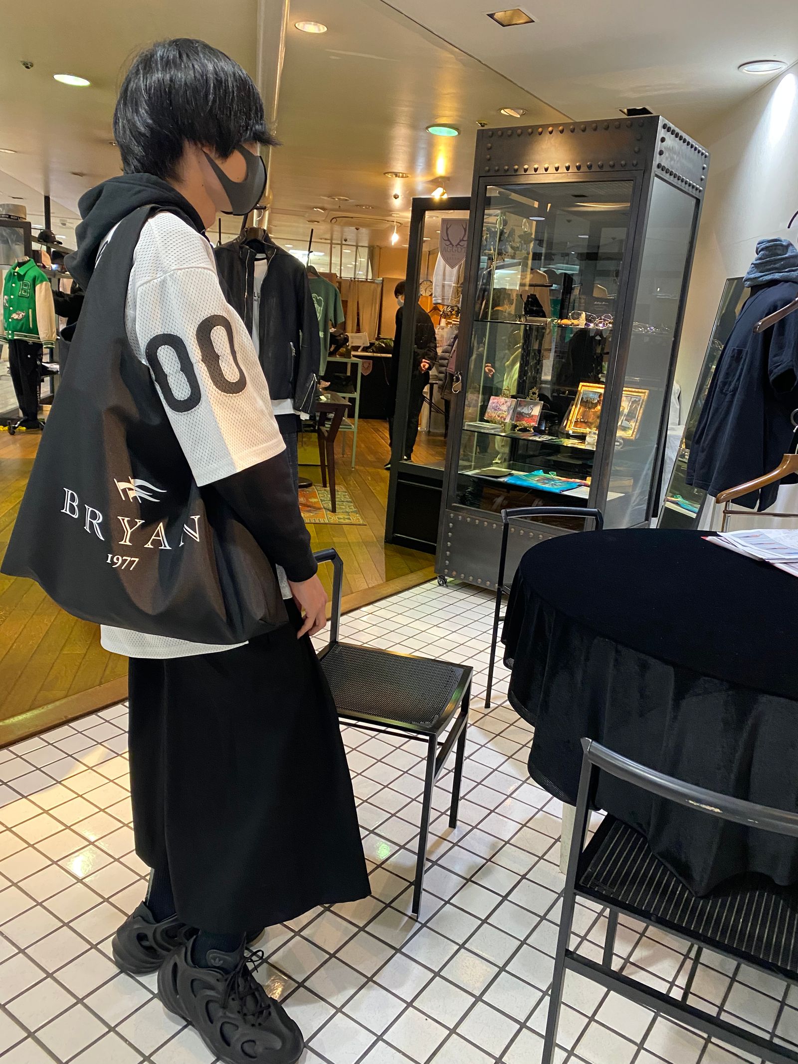 『予約品』限定45周年記念コラボファスナー開きPRESS BAG/プレスバック 白プリント【kiryuyrik×BRYAN】 6月上がり予定