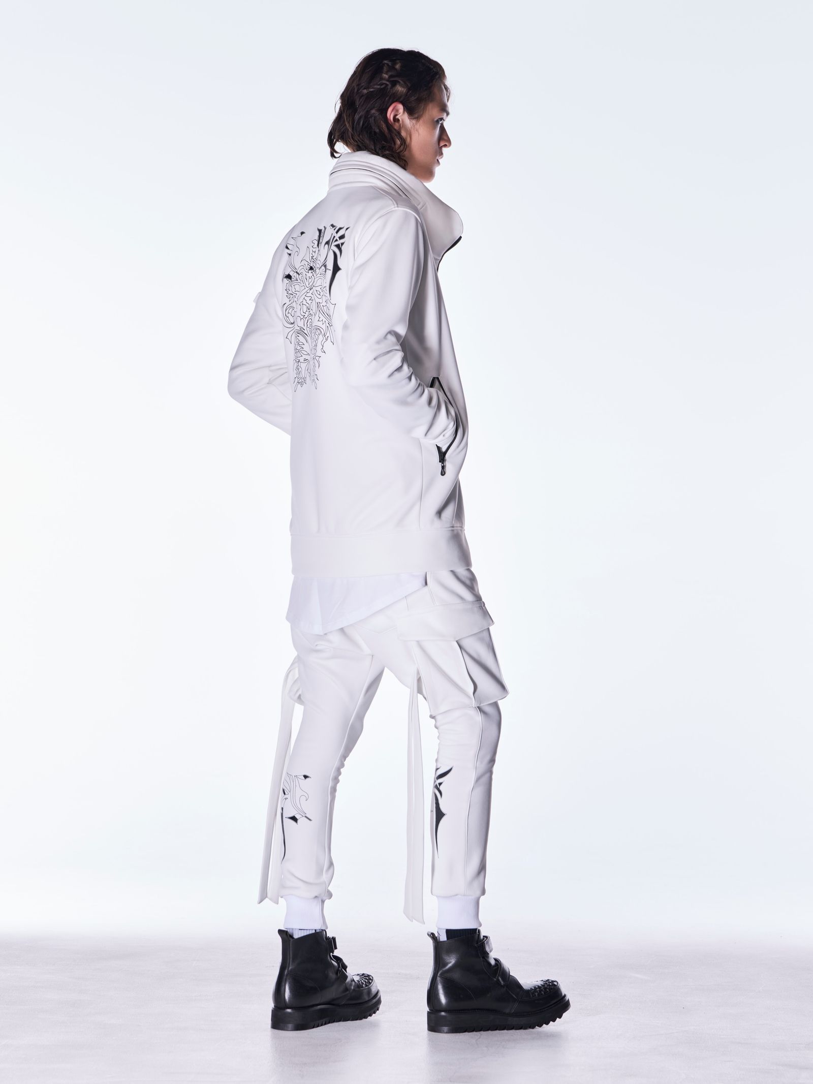 【予約品 6月29日(月) 締切】Double Knit Jersey Stand Collar Blouson / スタンドカラー ブルゾン / ホワイト