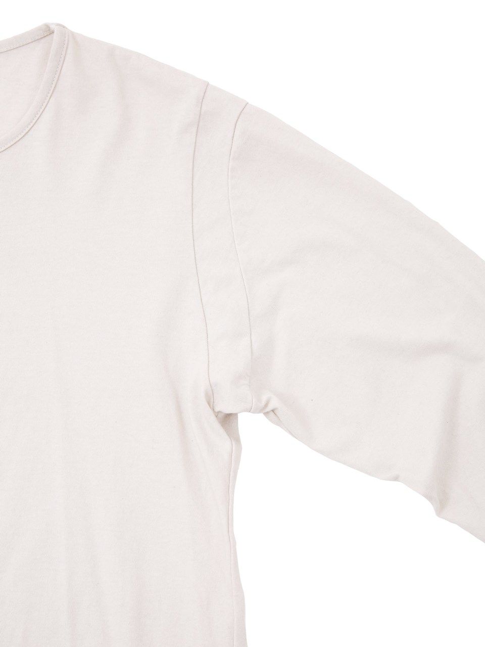 30/- ナチュラルソフト天竺 クルーネック ロングスリーブ T シャツ / Crew Neck T-shirt  / アッシュホワイト 【STRUM】