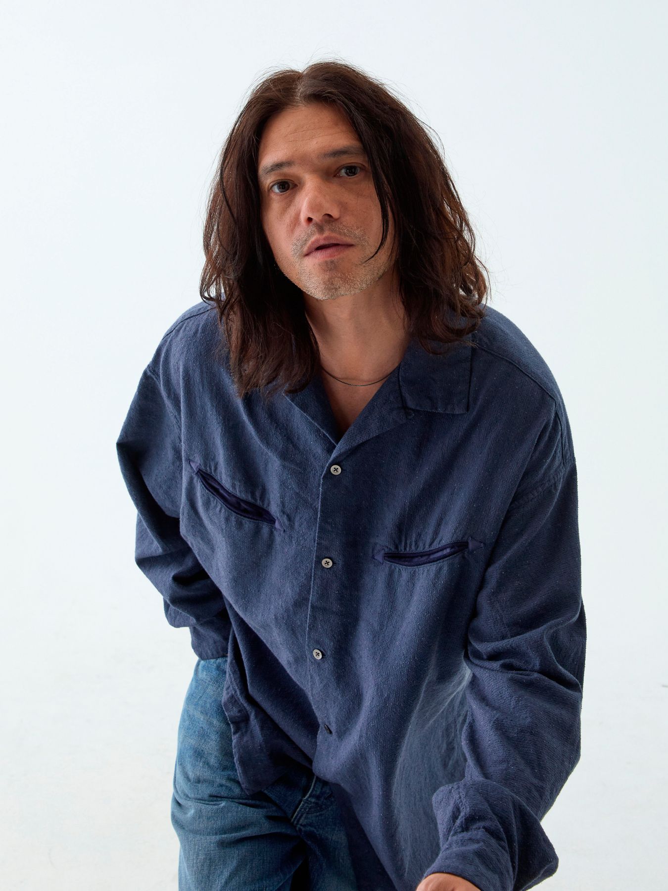【予約品 5月7日(水)AM10時  締切】Silkwest / ウエスタンシャツ / ネイビー