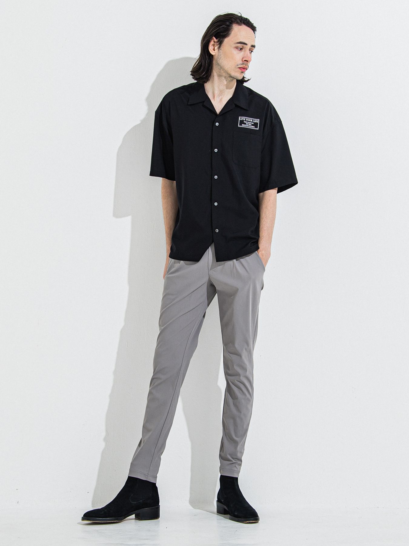 CHRIS EASY TUCK PANTS / クリスイージータックパンツ / グレー