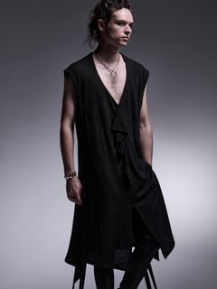 【予約品 7月13日(日) 締切】Flare Frill Long Tank Top / フレアフリルロングタンクトップ / ブラック