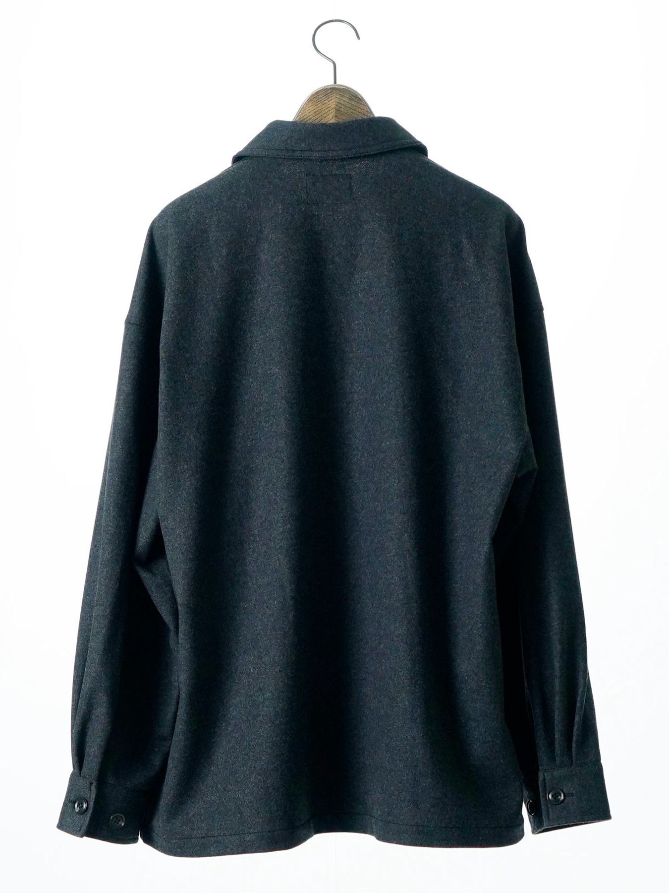 【予約品 】Woolnapp shirts / ウールシャツ / 杢チャコール