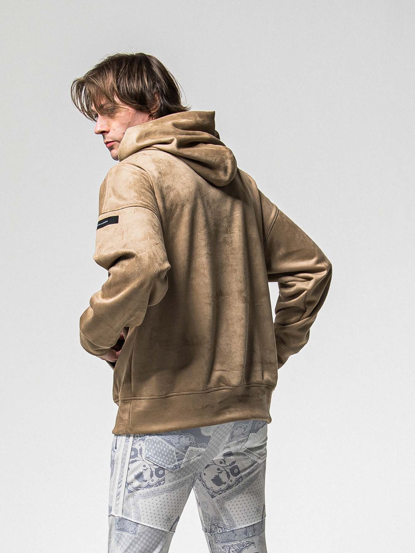 【予約品 8月31日(日) 締切】SUEDE LOOSE HOODIE / スウェード ルーズフーディ / ブラウン