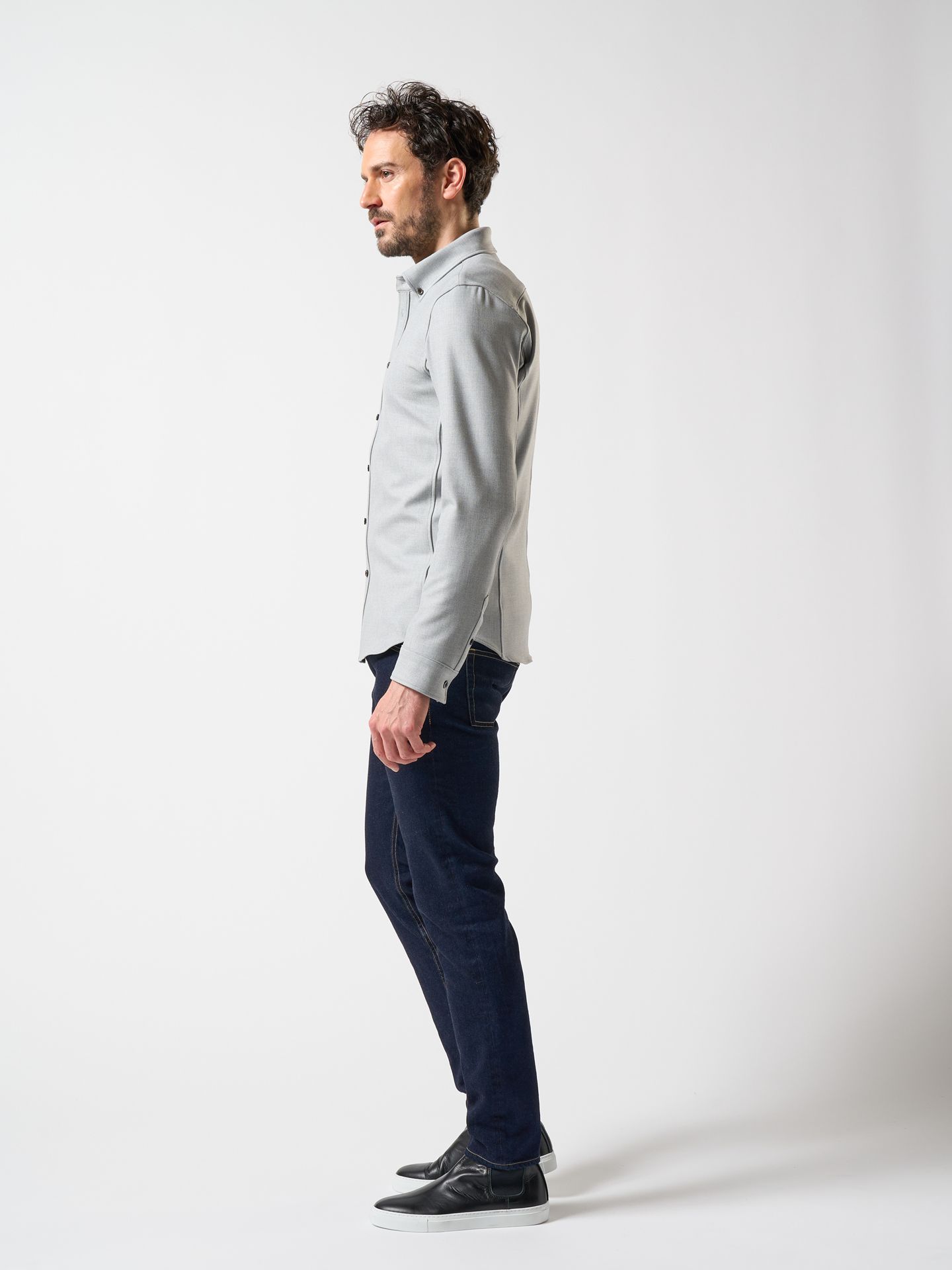 【予約品】 B.D shirt(cosmical warm) / ボタンダウンシャツ / アイスグレー
