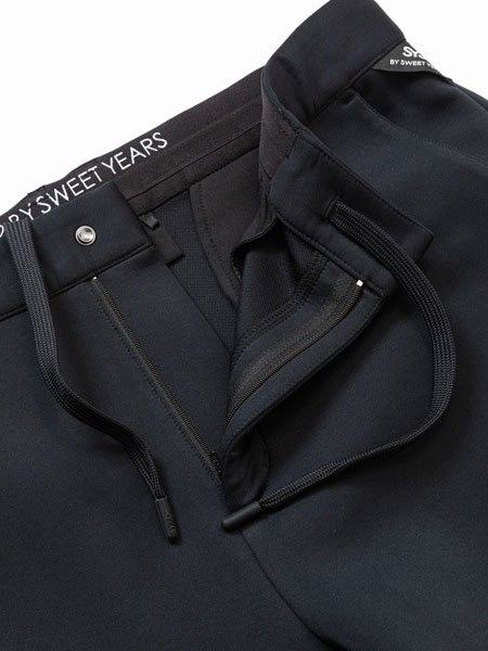 DOUBLE FACE CARDBOARD PANTS / ストレッチパンツ / ブラック 【SY32 by SWEET YEARS GOLF】