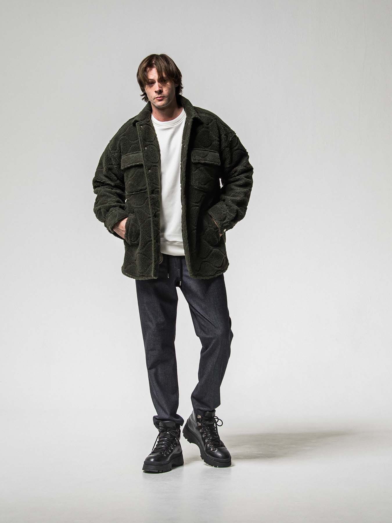 【予約品 8月31日(日) 締切】RC CHENILLE VELOURS FLEECE DROP TRAINER / RCサガラ刺繍ワッペン ベロアフリース ドロップショルダートレーナー / ホワイト
