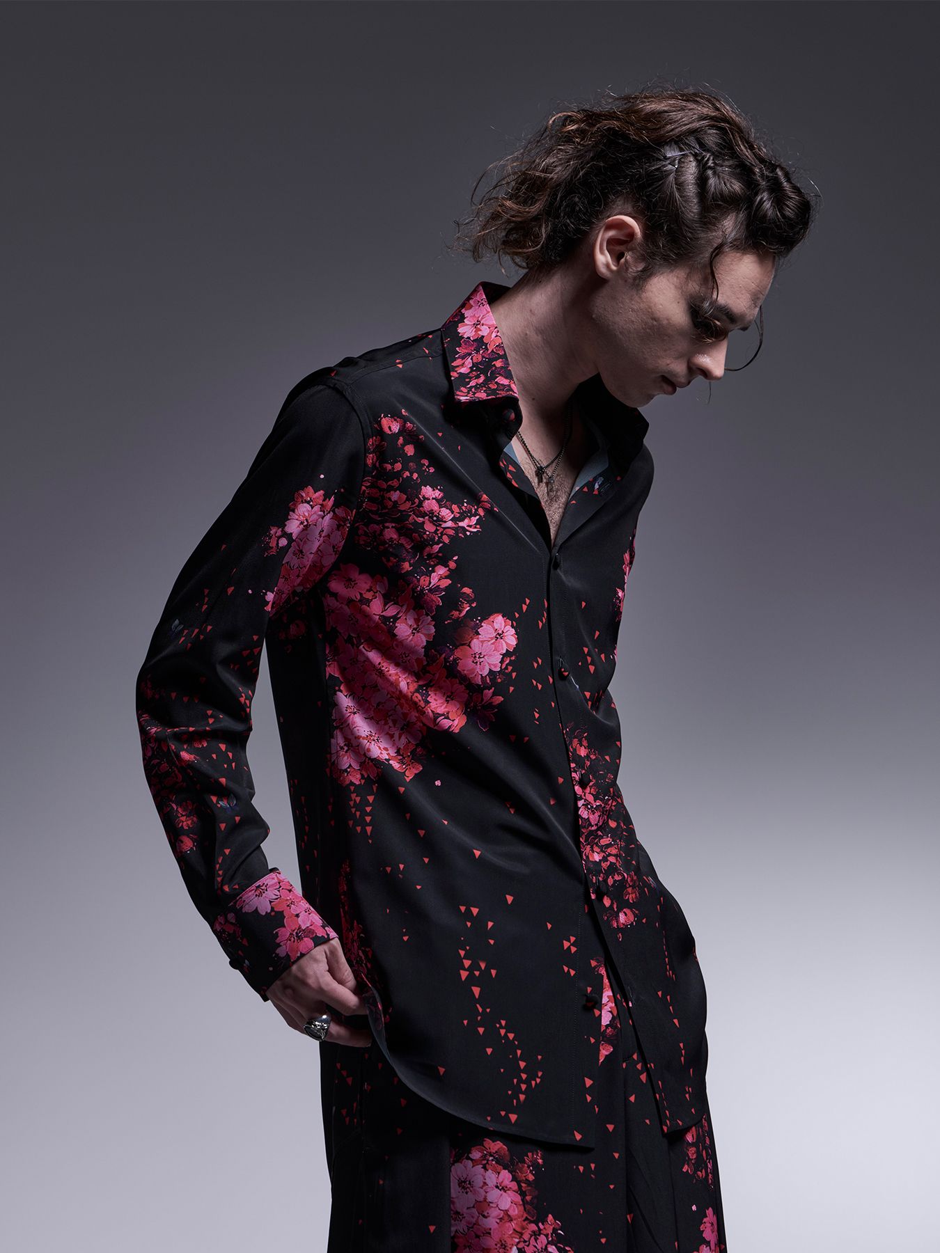 【予約品 】Shirt / シャツ / サクラ ブラック&ピンク